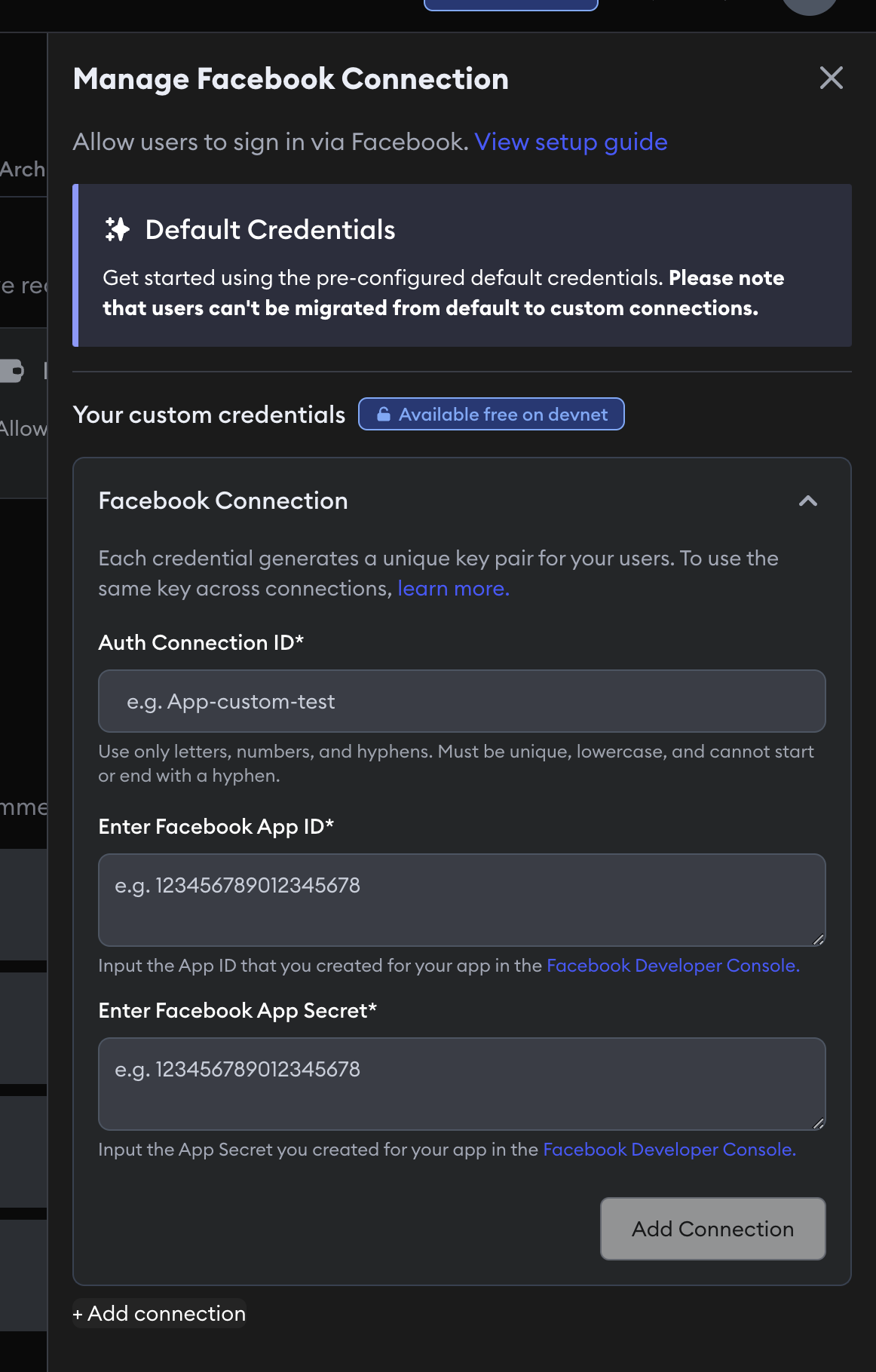 Facebook Connection